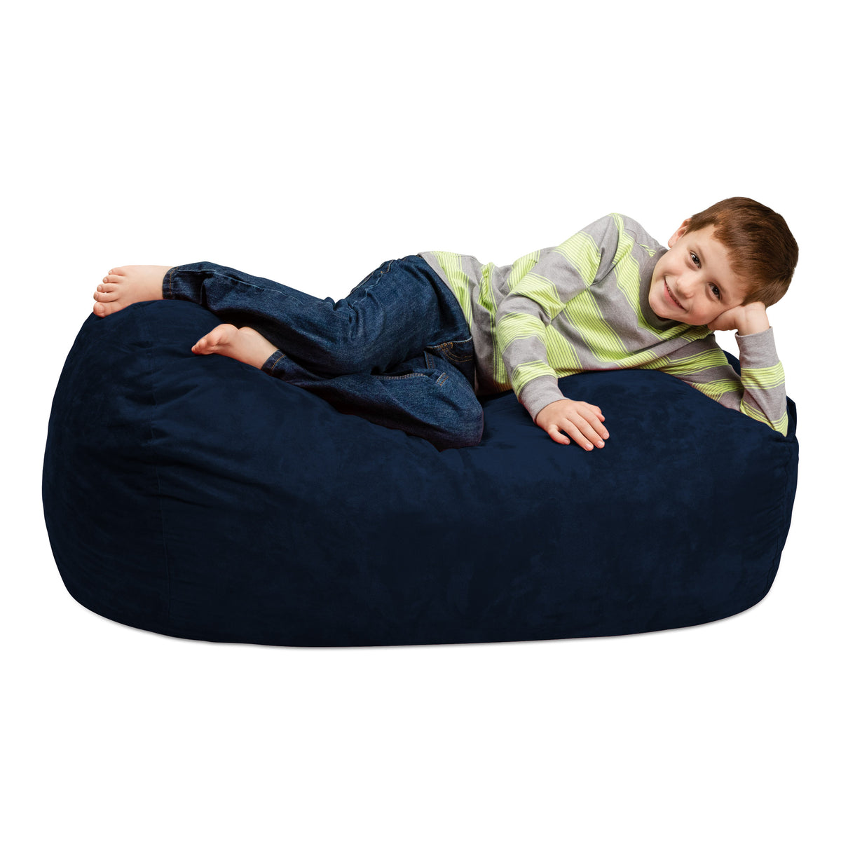 Chill Sack Bean Bag Chair, Memory Foam Lounger with Microsuede Cover, Kids,  Adults, 7 ft, Blue Pebble 